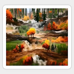 Autumn Hills Landscape Sticker